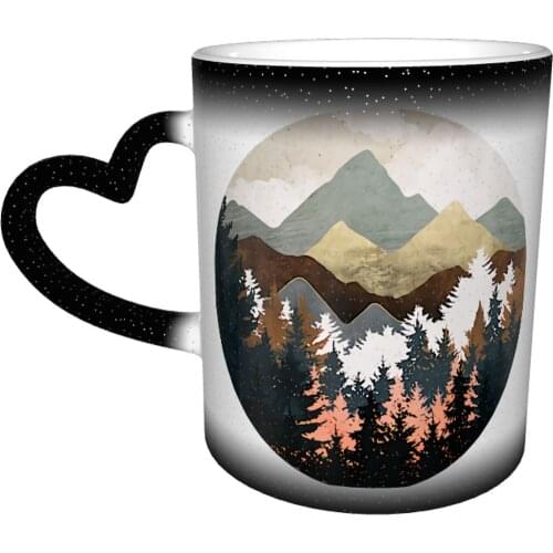 Forest Mug The Changes Color Cheap Mug Modern Porcelain Latte Cups