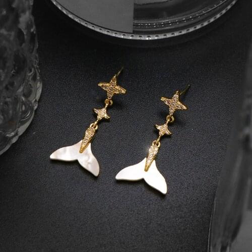 Earrings Korean style temperament fishtail earrings female long earrings 2020 new Trend elegant exquisite Fashion Stud Earrings