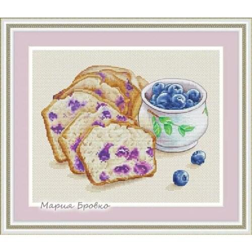 DD Rabbit and fox with love cross stitch kit Animal cotton thread Love lock canvas stitching embroidery Blueberry bread