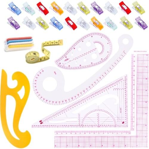 Nonvor French Curve Rulers Set Measure Tools Patchwork Ruler Cutting Tools Pattern Design Ruler Clothing Sample Metric Yardstick