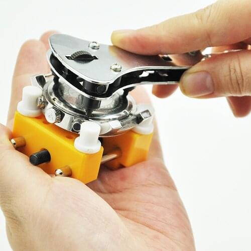 Watch Repair Tool Kits Wrench Type 3 Jaws Watch Back Opener Tools Come with Watch Holder for Watch Battery Repacement and Repair
