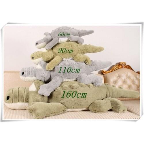 New Arrival 160cm Cute animals Big Size Simulation Crocodile Skin Plush Toy Cushion Pillow Toys For Girl kids toys