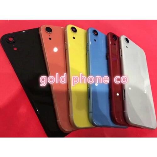 Original Real Back Glass For Phone XR Battery Cover Rear Door For Phone XR Back Housing Replacement with assembly cables