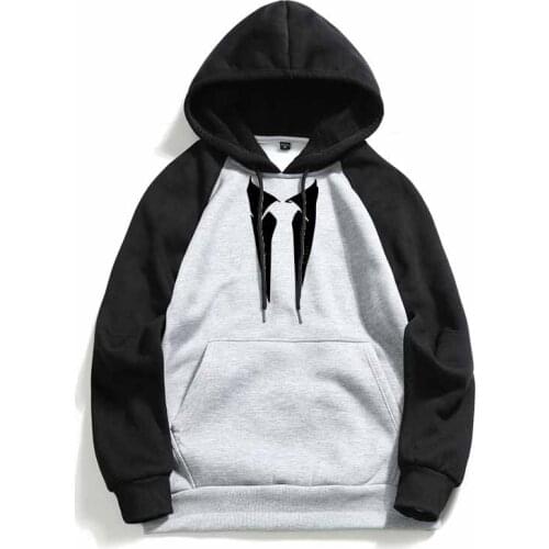 2020 Autumn Winter Casual Color Block Patchwork Hooded Sweatshirt Harajuku Blouse Men/Women Hoodies With Pockets Pullovers