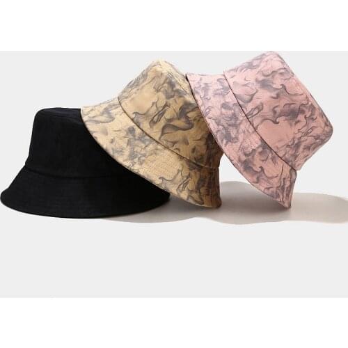 Cotton Print Bucket Hat Fisherman Hat Outdoor Travel Hat Sun Cap Hats for Men and Women 353