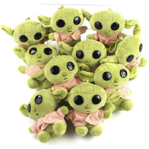 10pcs/set 11cm Yoda Plush Toys Keychains Cartoon Yoda Soft Stuffed Plush Pendants Dolls