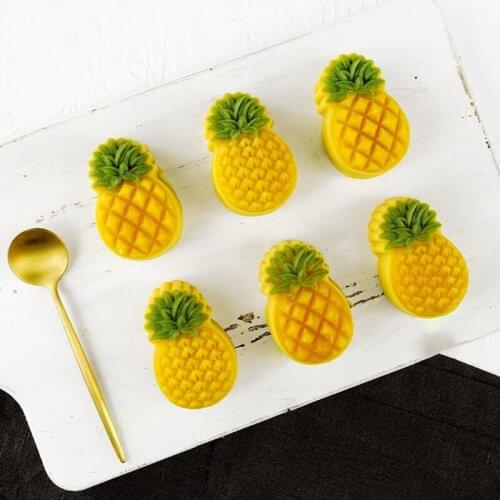12 Cavity 3D Pineapple Silicone Mold for Baking Chocolate Mousse Cake Ice Cream French Dessert Pastry Mould Decorating Tools