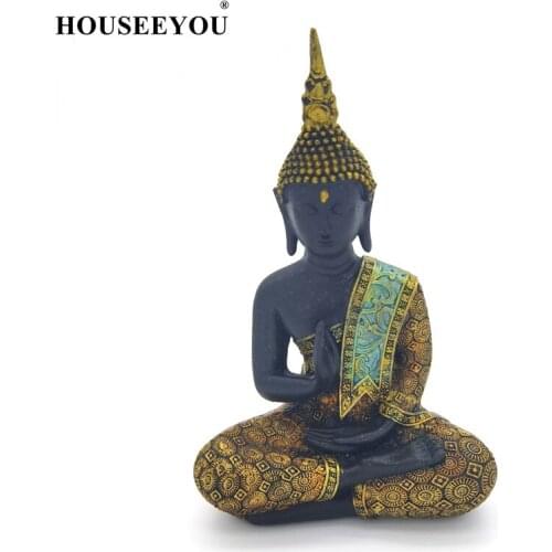 Buddha Statue 16cm 20cm Thailand Sculpture Green Resin Hand Made Buddhism Hindu Figurine Meditation Home Decor