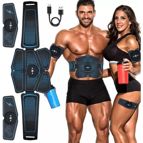 Abdominal Muscle Stimulator Trainer EMS Abs Weight Loss Fitness Equipment Training Electrostimulator Toner Exercise Gym Set