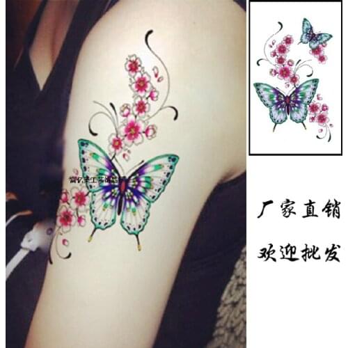 Tatoo moutain Womens Temporary Tattoo Sticker Waterproof Body Decals Fake tatoo Art Taty Butterfly pattern Tattoo Sticker