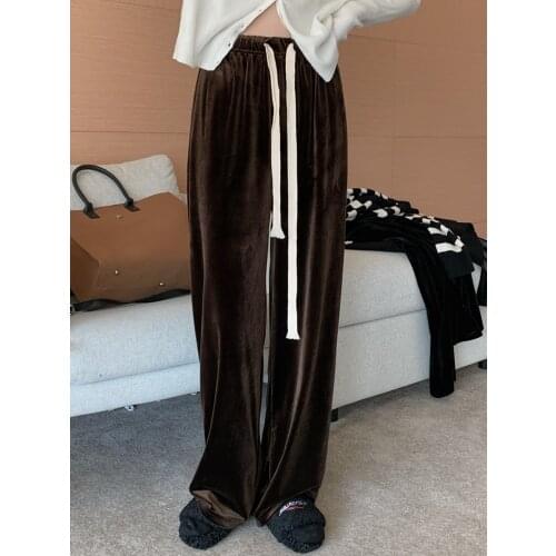 Женские бархатные брюки TIGENA China At AliExpress