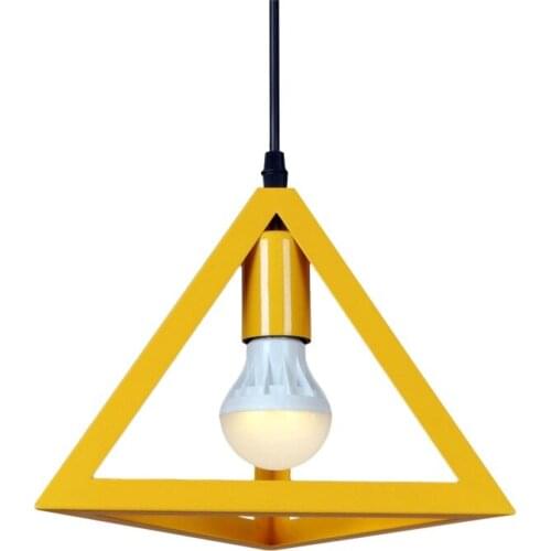 Loft Style Industrial Vintage Droplight Creative Triangle Iron LED Pendant Lamp Fixtures Retro Hanging Light Indoor Lighting