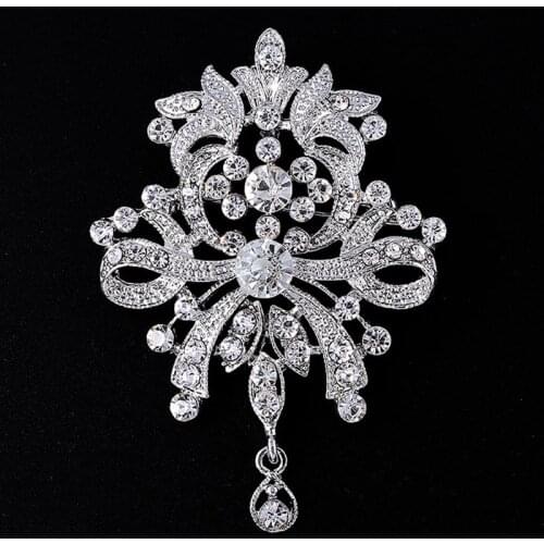 Zlxgirl jewelry perfect vintage wedding brooches bouquet jewelry fashion womens crystal scarf pins gift women broches