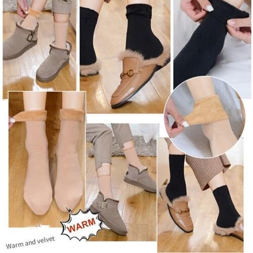 Winter Thicken Socks Women Thermal Wool Cashmere Seamless Snow Socks Velvet Boots Warm Ground Camping Hiking Running Skiing Sock