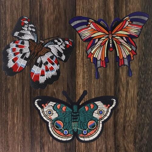 1Piece Big Butterfly Embroidery Applique Patches for Clothes Iron/Sew on Patch Applique for DIY Fashion Clothes TH173