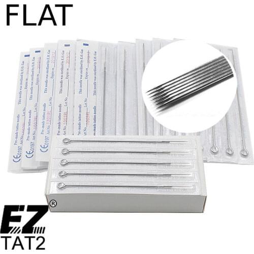100PCS Tattoo Needles Flat Shader 5F,7F,9F,11F,13F,15F MIXED ASSORTED Disposable Sterilize tattoo needle tatto