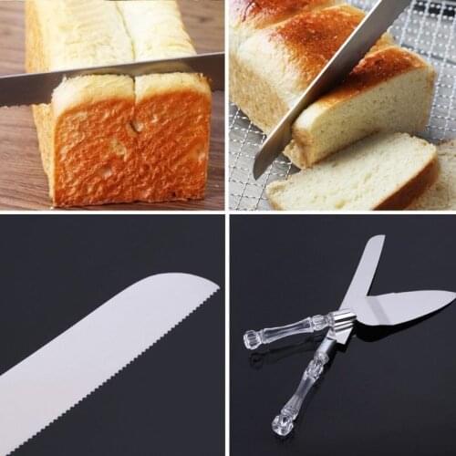 2pcs/set Wedding Cake Cutting Server Set Stainless Steel Anniversary Parties Tableware