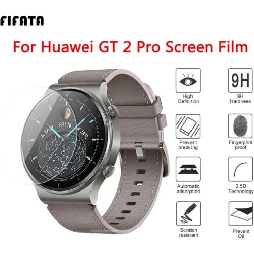 FIFATA 2 Pcs 3D HD Watch Screen Protector Film For Huawei Watch GT 2 Pro Smart Watch Scratch Protective Transparent Glass Film
