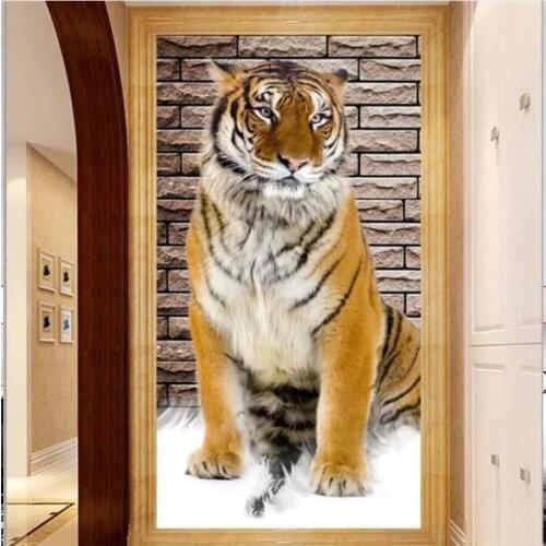 Tiger 5D Diy Diamond Embroidery Animal Diamond Painting Full Square Round Mosaic Cross Stitch Wedding DecorationZP-4865