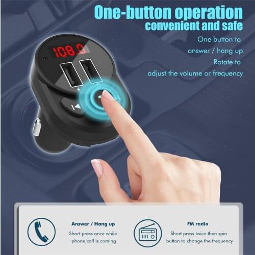 Car Bluetooth 5.0 FM Transmitter Wireless Handsfree Audio Receiver Auto MP3 Player 2.1A Dual USB Fast Charger Car Accessories