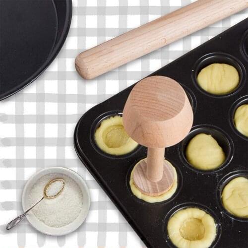 Wooden Egg Tart Tamper Double Side Eggtart Pusher Egg Tart Maker Mini Pan Mold Mould Pastry Tools Bakeware Baking Accessories