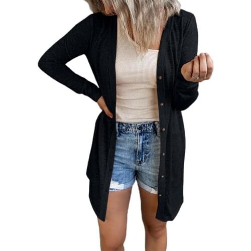 Elegant Women Long Cardigan Solid Color Plus Size Round Neck Spring Casual Cardigan Coats Streetwear