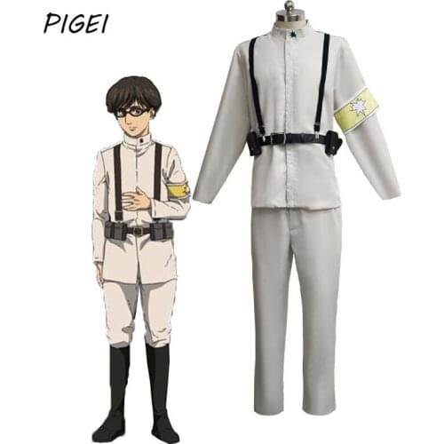 Anime Attack on Titan Costumes Shingeki no Kyojin Marley Cosplay Eldian Army White Uniforms Tops Pants Suits for Women Mens