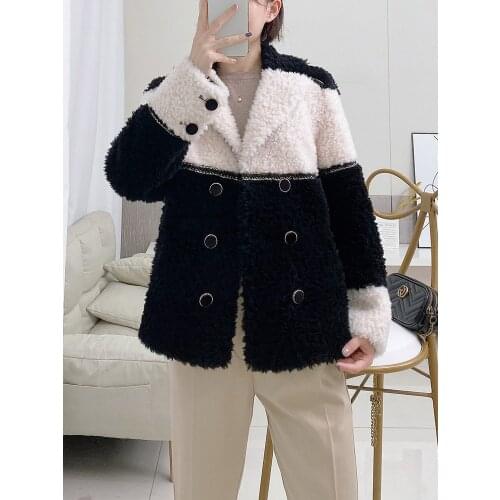 High Quality 100% Real Wool Fur Coat Autumn Winter 2021 Warm Female Jacket Soft Coats and Jackets Women Ropa Para Mujer Zjt1705