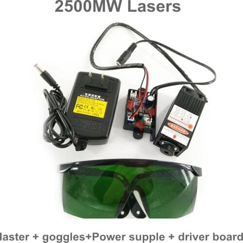 2.5W Blue Light Laser Module diode for Laser tube Engraving Machine High-power 2500mw 450nm Focusable Power supply