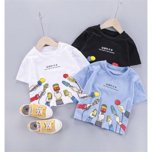 Summer children short-sleeved cotton T-shirts kids clothing Korean cartoon printing boys girls undershirt