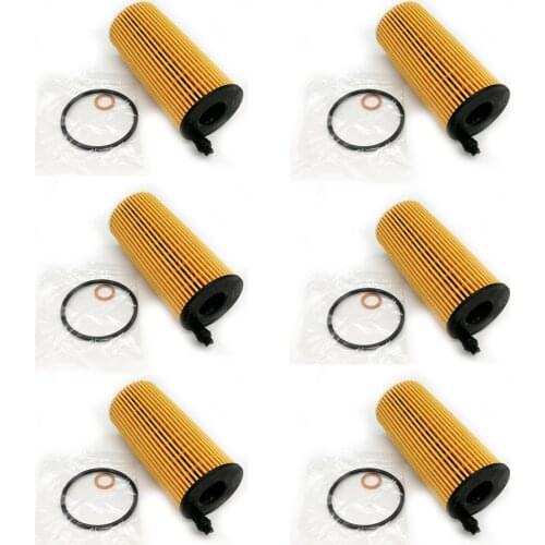 Yubao 6PCS Engine Oil Filter for Bmw N57 3.0L N47 2.0L 11428507683 X5 X3 328d 535d F06 F15 F21 F22 F34 F35 F80