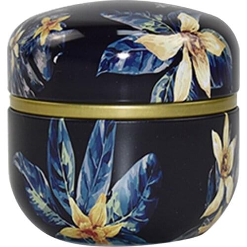 Multifunction Chinese Style Tea Caddies Round Metal Tea Box Jar with Lid-30