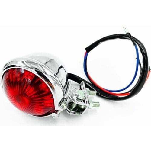 Motorcycle Red 12V LED Cafe Racer Style Stop Tail Light Motorbike Brake Rear Lamp Taillight Adjustable