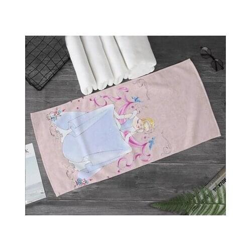 Disney Princess Cinderella Anime Figures Cartoon Product Cosplay Accessories Customized Bath Towel Washcloth Gift