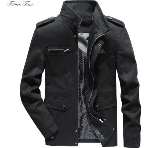 Men Jacket Plus Size 4XL Army Green Jackets and Coats For Autumn Washed Cotton Stand Collar Fashion Casual Brand Clothing C1597