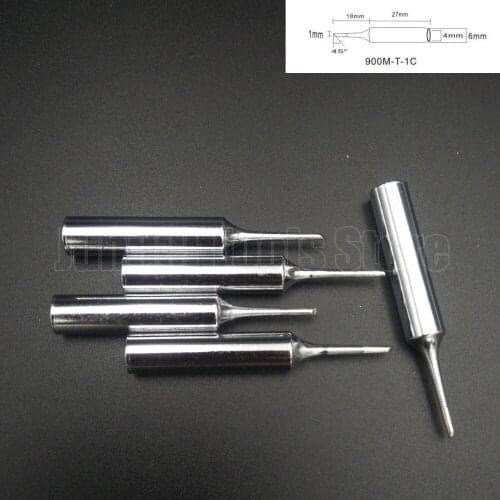 5Pcs 900M-T-1C Solder Soldering Iron Tip Oxygen-free Copper Replacement Iron Tip For Hakko 936 Industry Tool