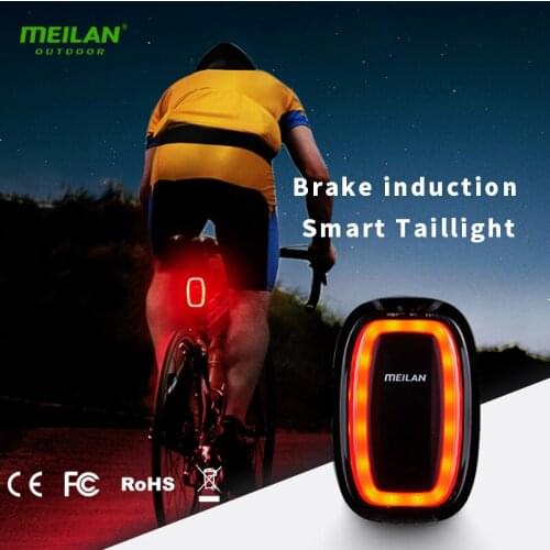 New MEILAN X6 Bicycle Smart Rear Light Auto Brake Sensing Light IPx5 Waterproof MTB Road Bike Taillight Cycling LED Lights