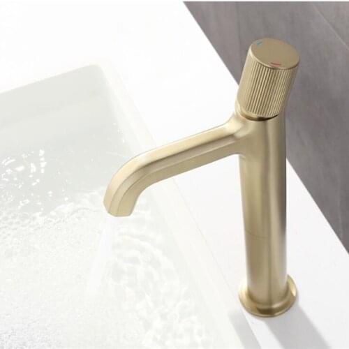 New Basin Faucet Bathroom hot and cold cretive Brass water Mixer Tap Brush gold Gray Basin Water Sink Mixer crane Brass