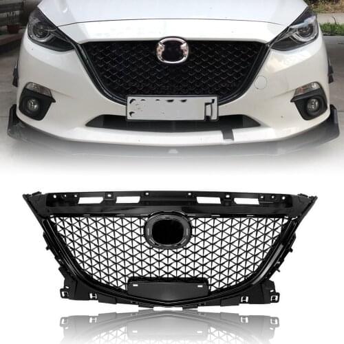 Front Upper Grille Grill Honeycomb Grill For Mazda 3 Axela 2014 2015 2016 Black