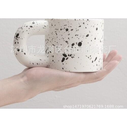 Ins Hot U-shaped Splash Ink Spot Design Ceramic Mug Coffee Cup Milk Cup Childrens Cup Drinking Cup Office Cup Gift