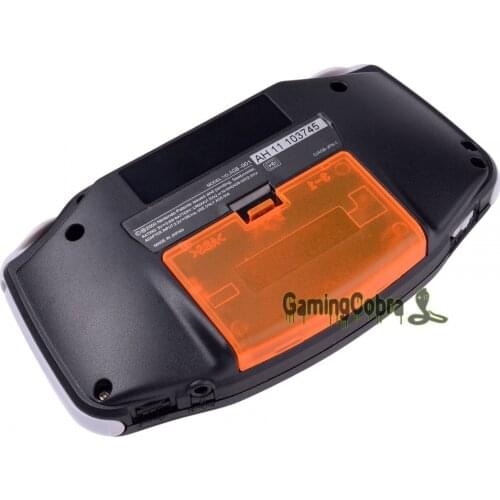 EXtremeRate Transparent Orange Custom Battery Lid Door Cover for GB Advance