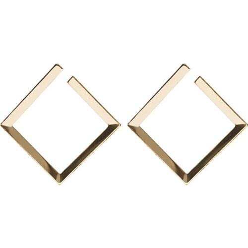 Retro Minimalist Square Earrings Irregular Stud Earrings New Exaggerated Cold Wind Fashion Earring for Women Opening Accessories