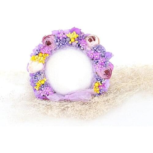Light Purple Baby floral hat Newborn flower hat Baby girl flower bonnet Newborn Sitter props Photo props