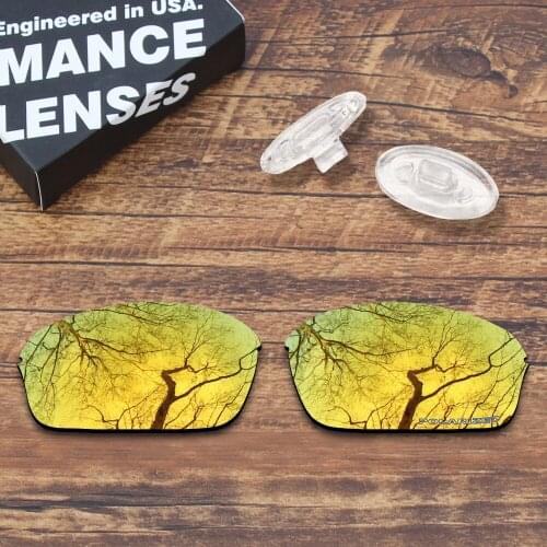ToughAsNails Resist Seawater Corrosion Polarized Gold Mirrored Replacement Lens &Clear Nose Pads for Oakley Half Wire 2.0