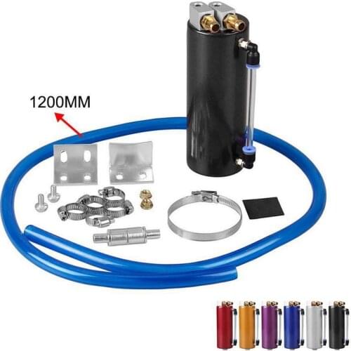 Universal Aluminum Racing Oil Catch Tank/CAN Round Can Reservoir Turbo Oil Catch Can / Can Catch Tank with Hose Indicator