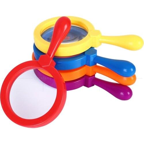 5x Handheld Plastic Resin Anti-Crushing Magnifying Glass Children Primary School Kindergarten Insect Observation Creative Gift