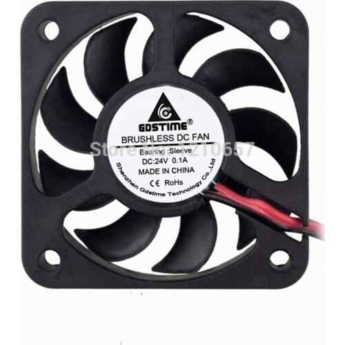 10 Pieces LOT Gdstime 50mm 5010 5cm 50x10mm DC 24V 2Pin Heatsink Radiator Cooler Fan