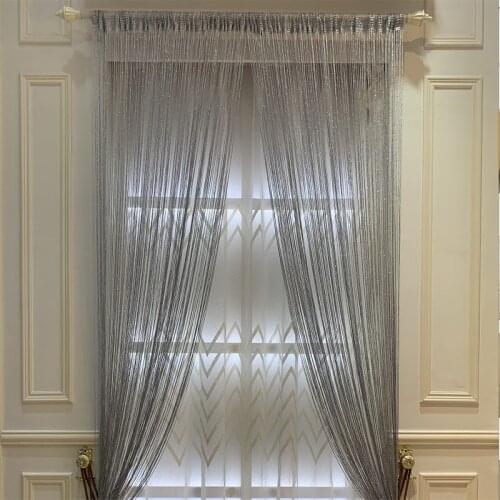 1*2 M Glitter String Door Curtain Beads Room Dividers Beaded Fringe Window Panel Modern Style Shower Curtains Bathroom Curtain