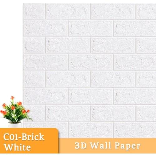 1pc/5pcs 3D Wall Stickers Brick Wall Paper Waterproof DIY Self-Adhesive For Bedroom Wallpaper Paper Kids Room Living Room Decor