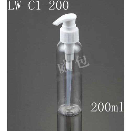 300pcs/lot 200ml Spiral Pump Bottle, Transparent Lotion Bottle, Cosmetic Packaging,Cosmetic Bottle LW-C1-200s